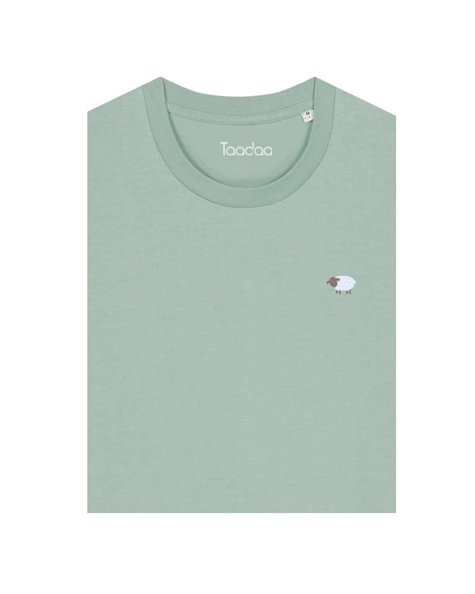 Bio T-shirt - Schaap - UNISEX, Kleur T-shirt: Aloe groen