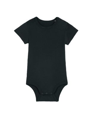 Bio Rompertje Diep Zwart Baby met borduursel