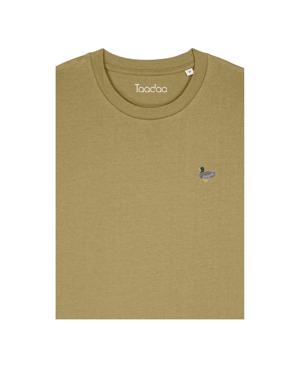 Bio T-shirt - Eend - UNISEX, Kleur T-shirt: Olijf groen