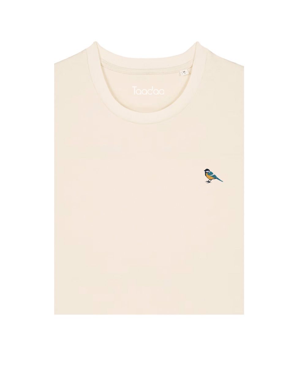 Bio T-shirt - Koolmees - UNISEX, Kleur T-shirt: Puur katoen