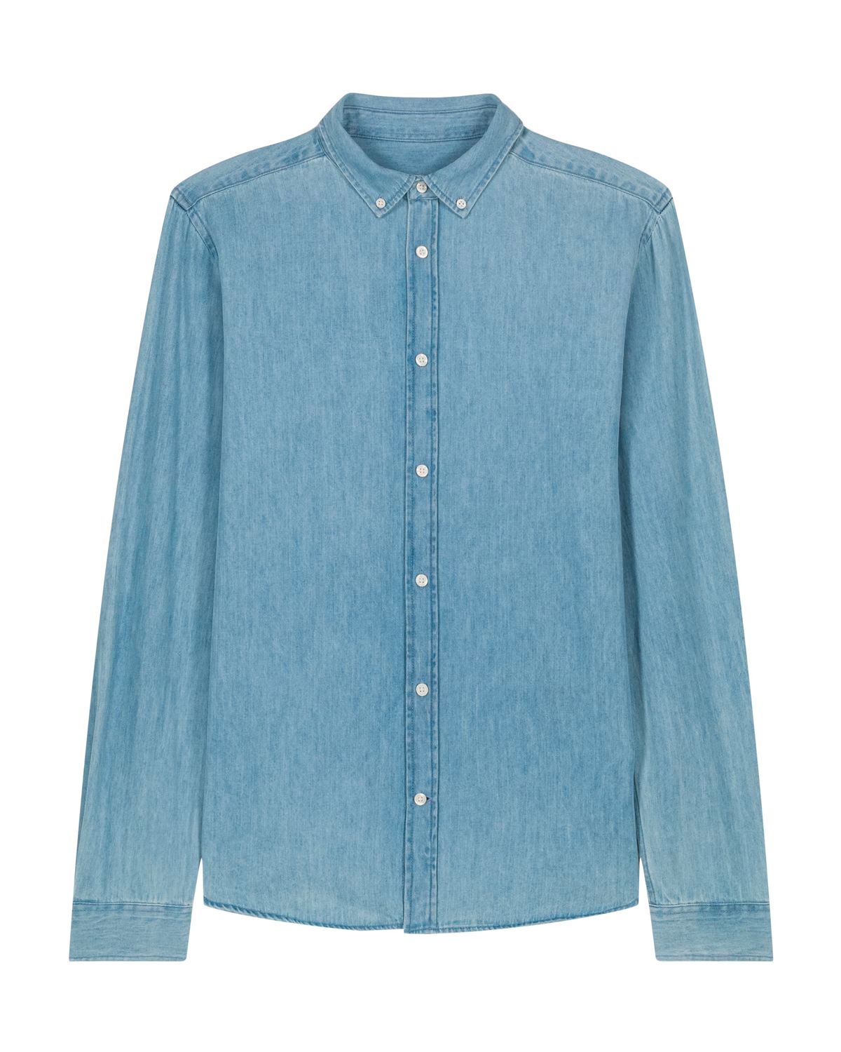 -20% Zelf samenstellen | Bio Blouse Licht-Denim HEREN | Maat S