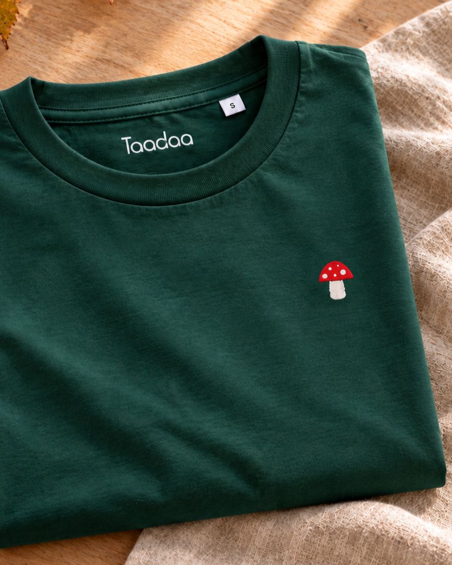T-shirt met Paddestoel | Biologisch katoen