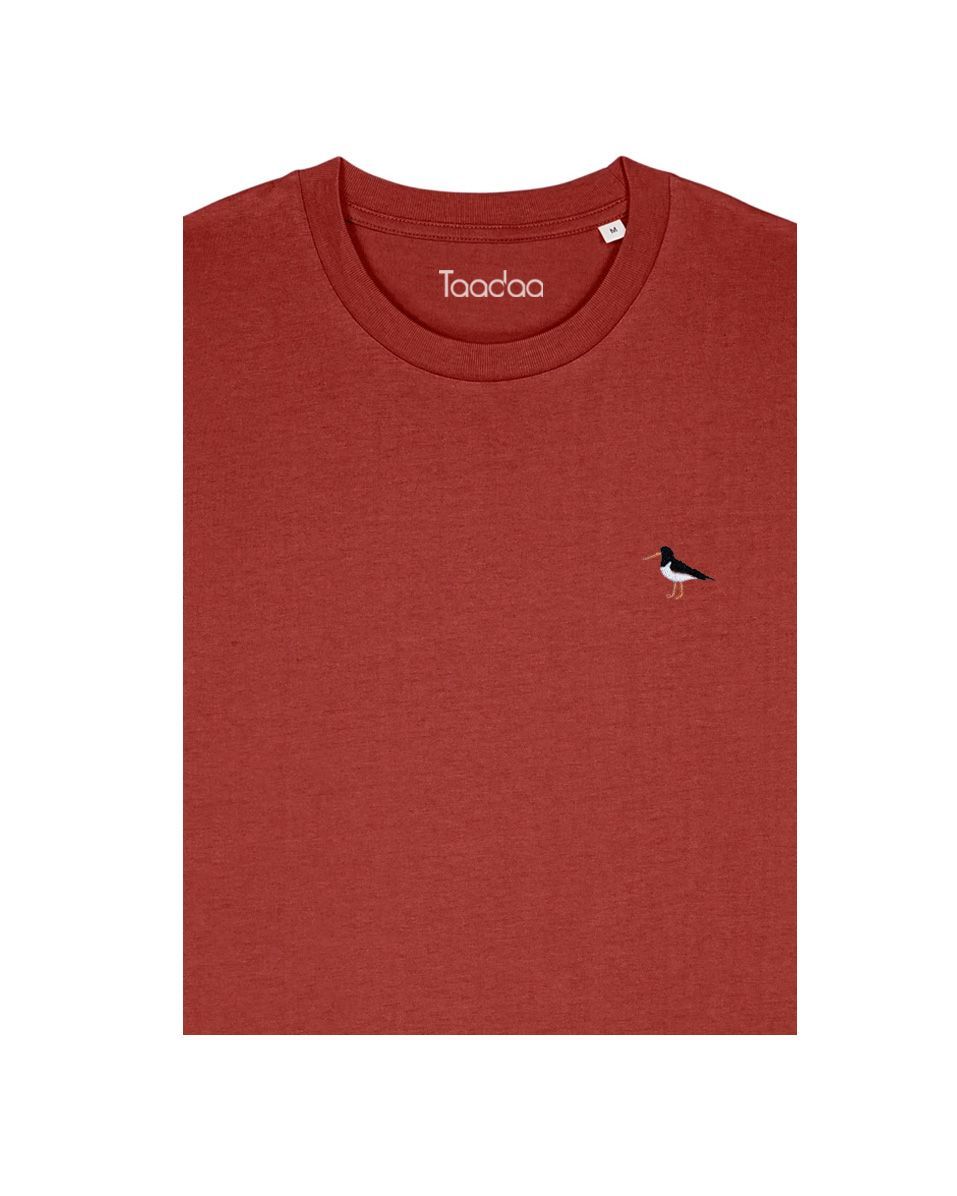 Bio T-shirt - Scholekster - UNISEX, Kleur T-shirt: Roest oranje
