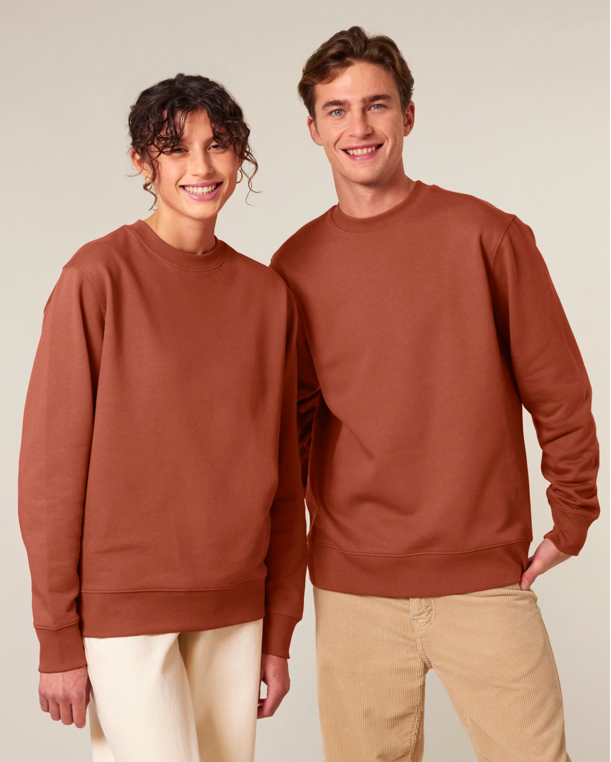 -10% Zelf samenstellen | Bio Trui Terra Oranje UNISEX