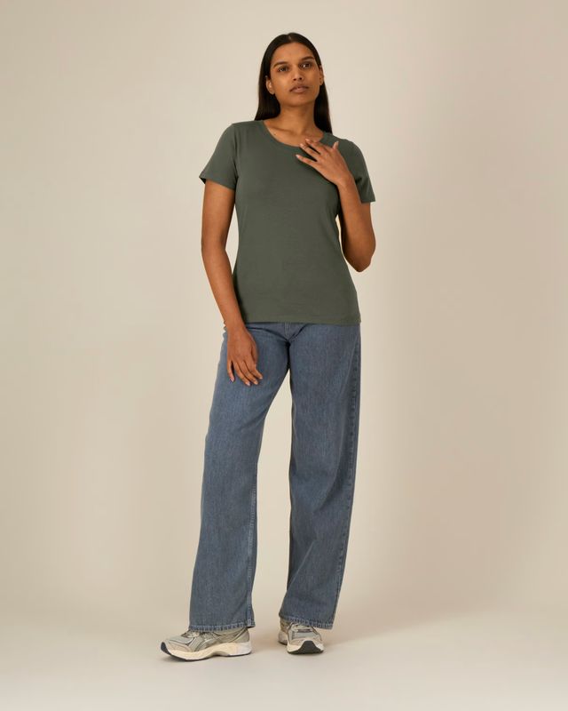 Zelf samenstellen | Bio T-shirt Khaki Groen DAMES