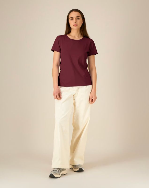 Zelf samenstellen | Bio T-shirt Bordeaux Rood DAMES