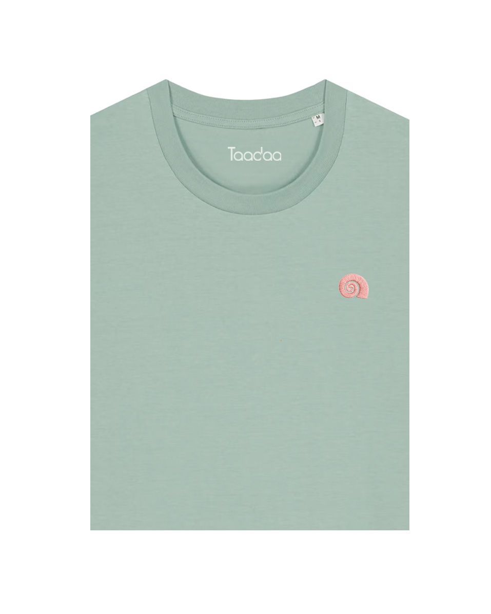 Bio T-shirt - Schelp - UNISEX, Kleur T-shirt: Aloe groen