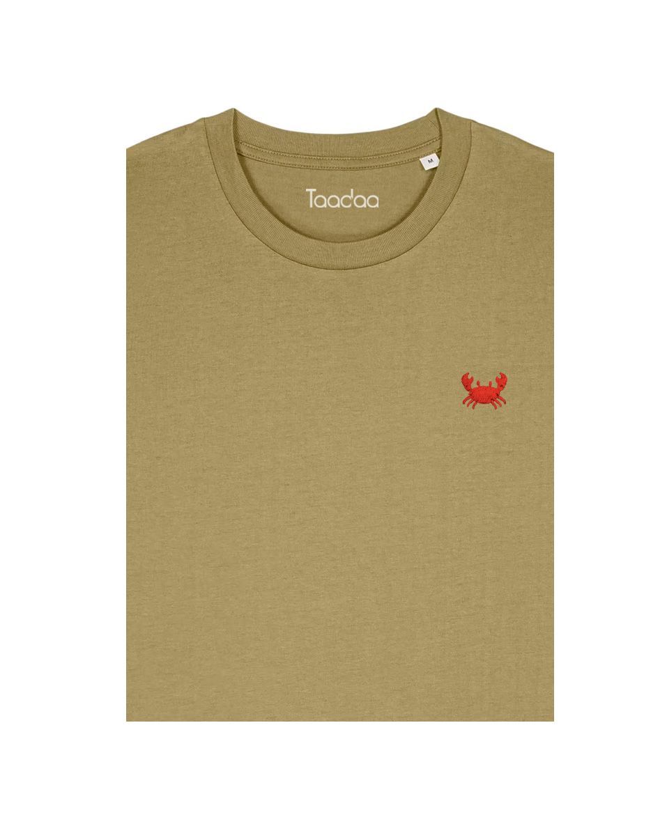 Bio T-shirt - Krab - UNISEX, Kleur T-shirt: Olijf groen