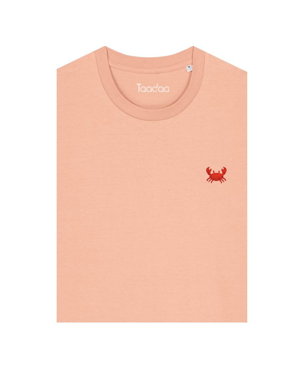 Bio T-shirt - Krab - UNISEX, Kleur T-shirt: Perzik roze