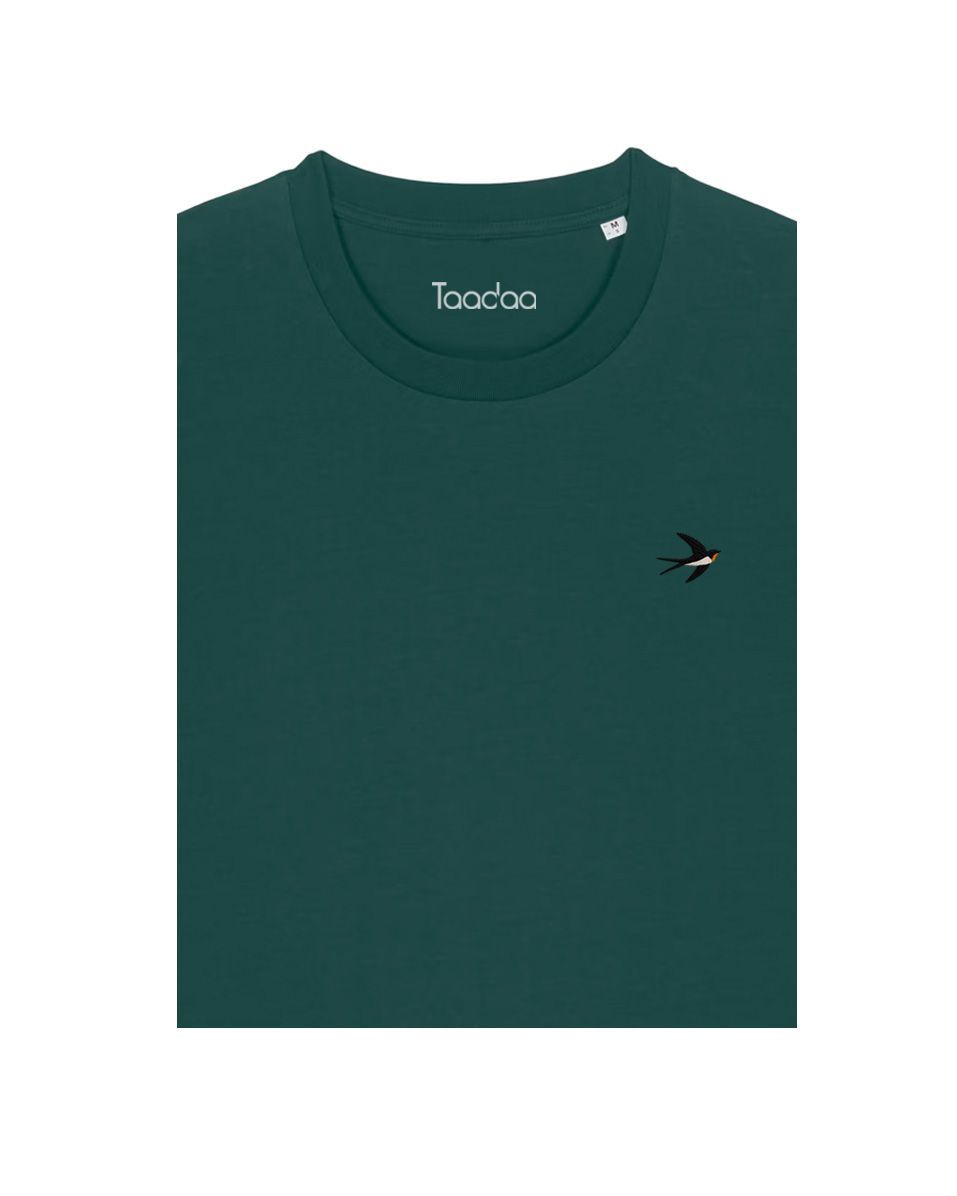 NIEUW! Bio T-shirt - Zwaluw - UNISEX NIEUW! Bio T-shirt - Zwaluw - UNISEX, Kleur T-shirt: Donker groen