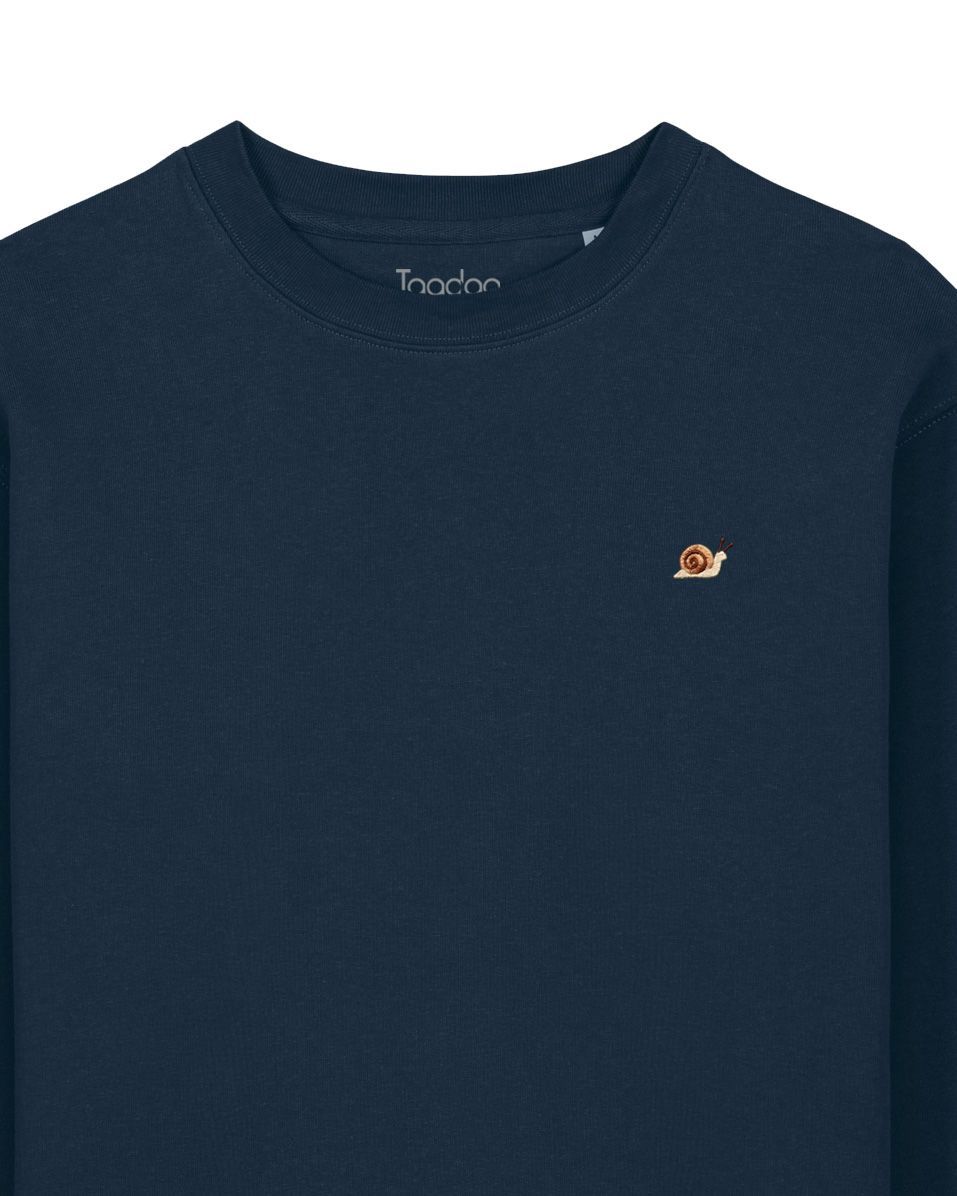 Trui met Slak | Biologisch katoen Trui met Slak | Biologisch katoen, Kleur trui: Donker blauw