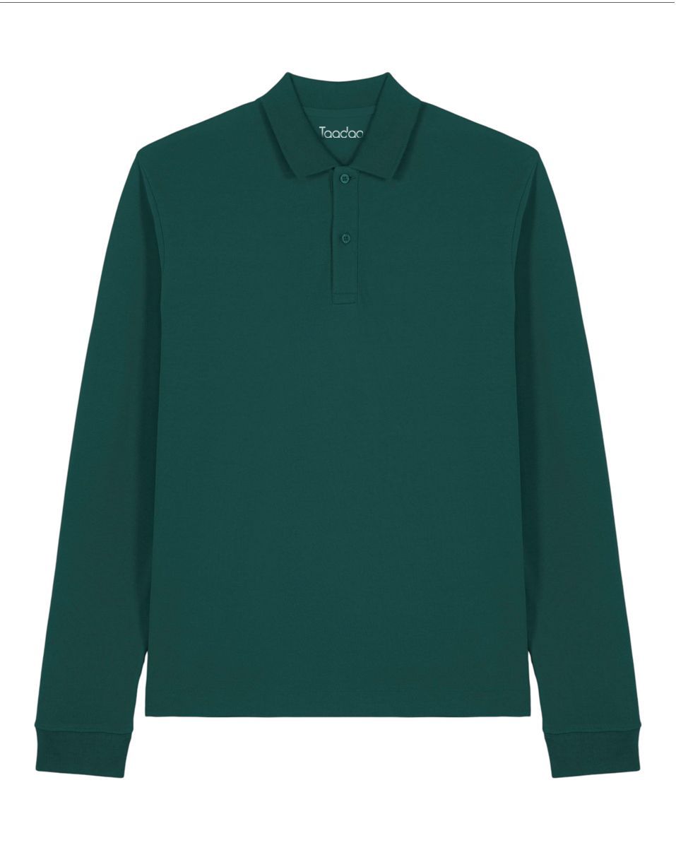 Zelf samenstellen | Bio Polo lange mouwen Donker Groen Unisex Zelf samenstellen | Bio Polo lange mouwen Donker Groen Unisex