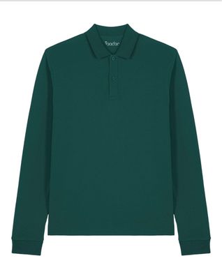 Selbst zusammenstellen | Bio-Langarm-Poloshirt Dunkelgrün Unisex
