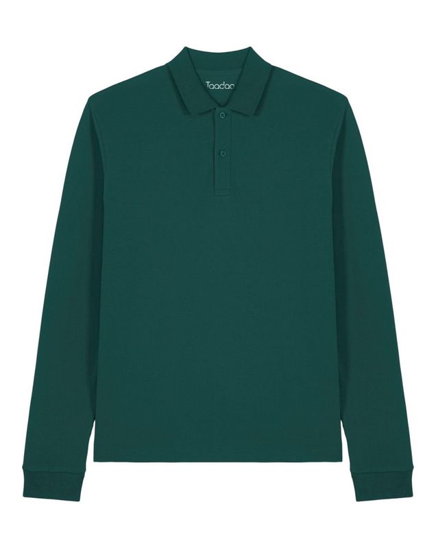 Zelf samenstellen | Bio Polo lange mouwen Donker Groen Unisex Zelf samenstellen | Bio Polo lange mouwen Donker Groen Unisex