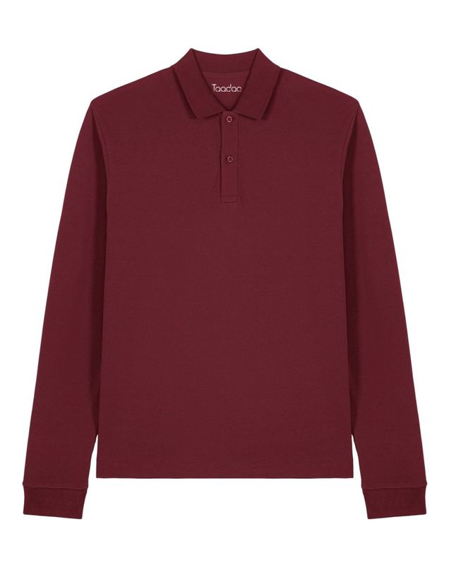 Zelf samenstellen | Bio Polo lange mouwen Bordeaux Rood Unisex Zelf samenstellen | Bio Polo lange mouwen Bordeaux Rood Unisex