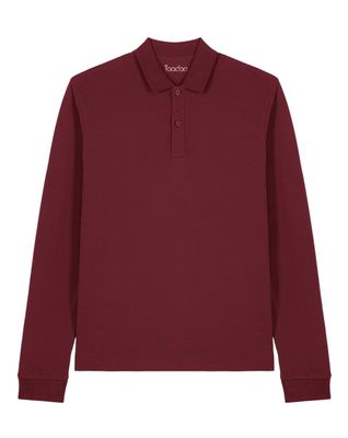 Zelf samenstellen | Bio Polo lange mouwen Bordeaux Rood Unisex Zelf samenstellen | Bio Polo lange mouwen Bordeaux Rood Unisex