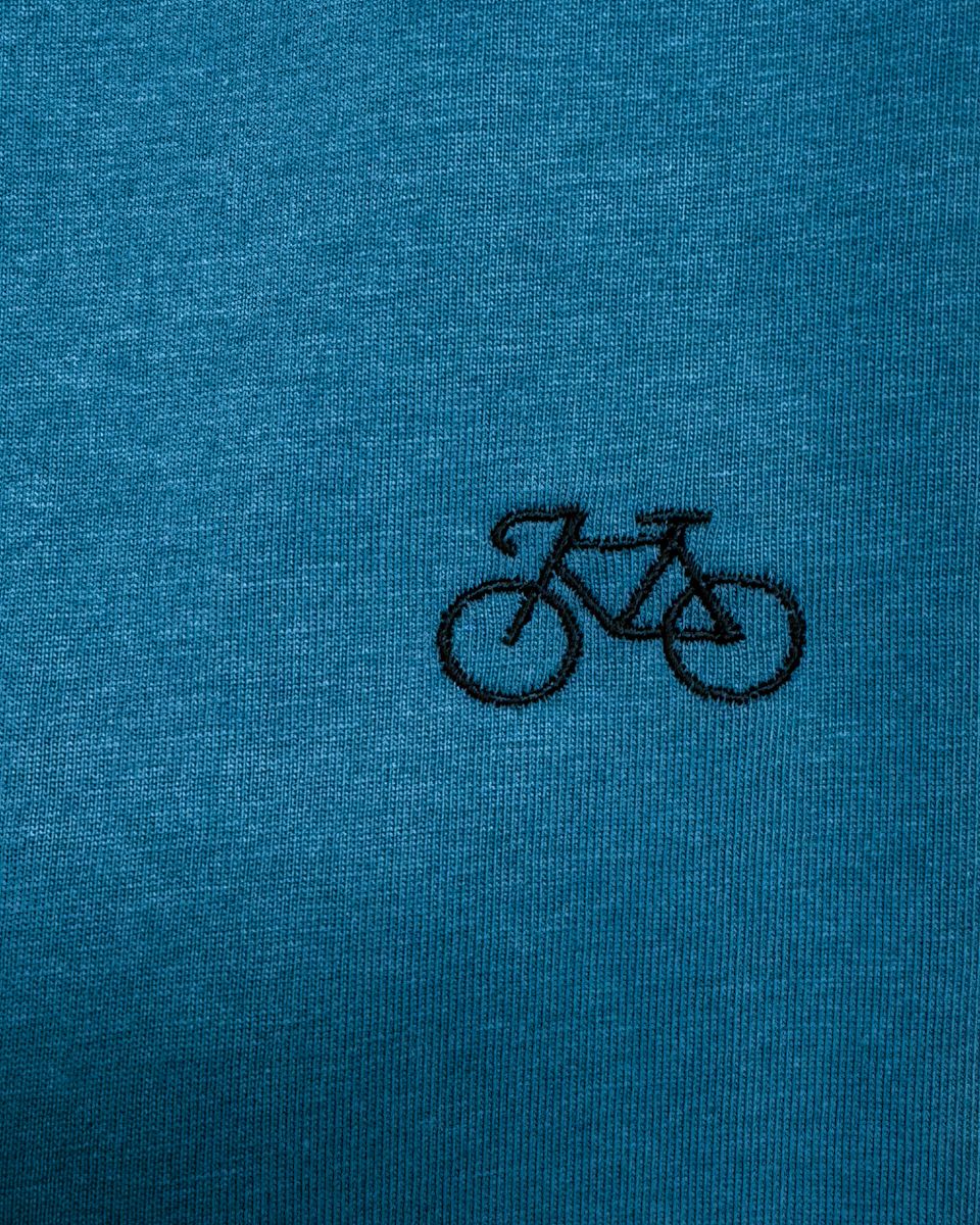 Bio Trui met Fiets: geborduurd icoontje (fiets) op een trui van biologisch katoen