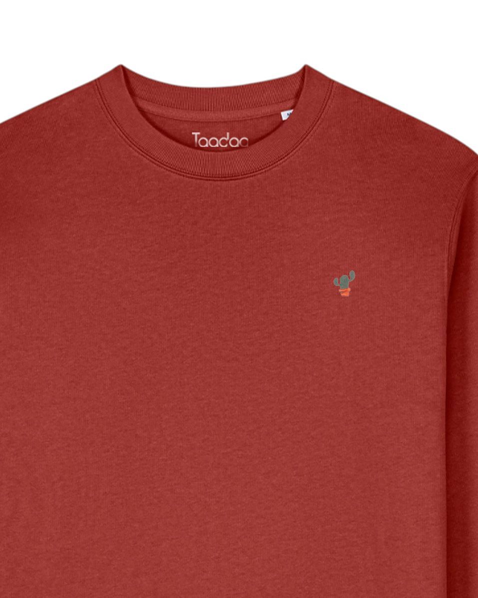 Trui met Cactus | Biologisch katoen, Kleur trui: Roest oranje