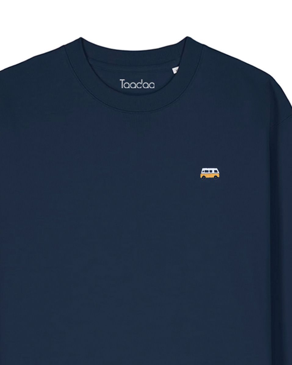 Trui met Camperbus | Biologisch katoen, Kleur trui: Donker blauw