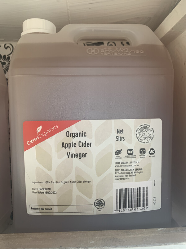 Bulk Un-Pasteurised Organic Apple Cider Vinegar