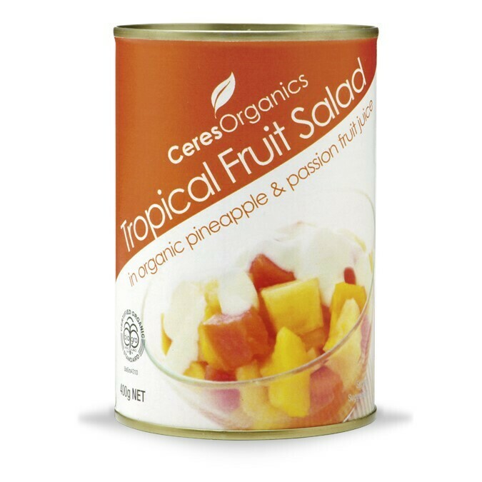 ORGANIC TROPICAL FRUIT SALAD IN FRUIT JUICE - 400G