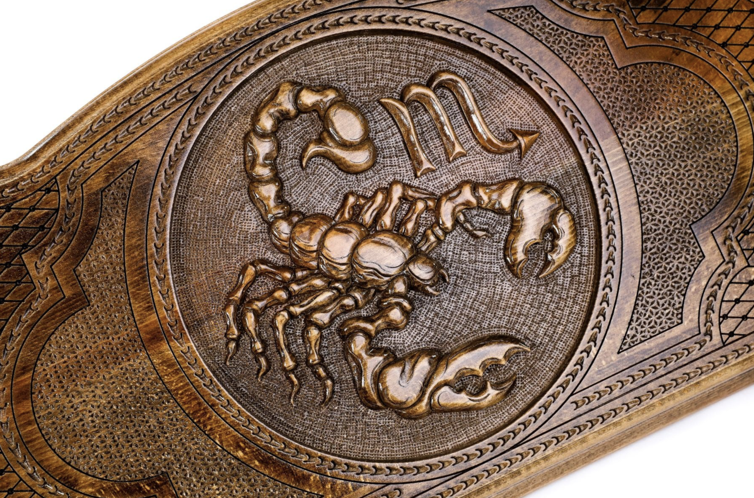 Scorpio zodiac sign backgammon with copyrighted contour outline 24&quot; x 12&quot;