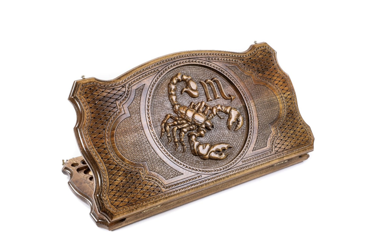 Scorpio zodiac sign backgammon with copyrighted contour outline 24&quot; x 12&quot;