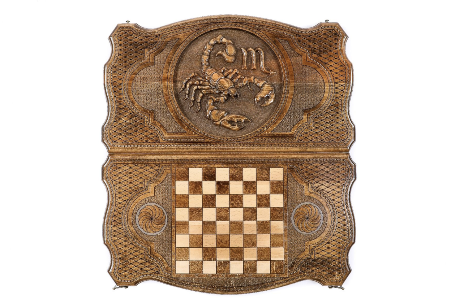 Scorpio zodiac sign backgammon with copyrighted contour outline 24&quot; x 12&quot;