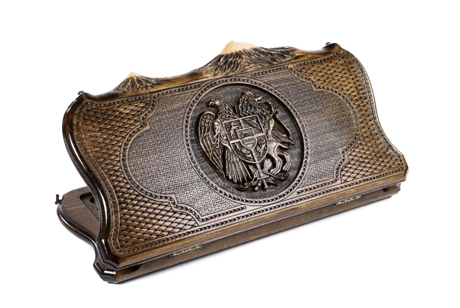 Coat of Arms of Armenia backgammon with copyrighted Mount Ararat outline 24 &quot; 12&quot;