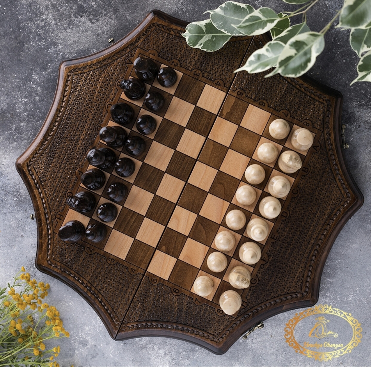 Star-Shaped Chess Set 20&quot; x 20&quot;
