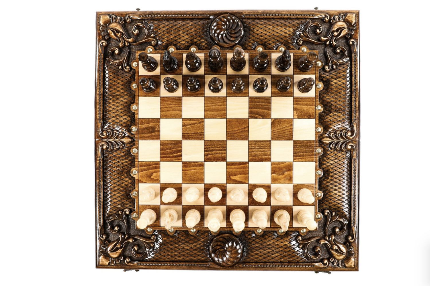 Chess-backgammon classic Eternity with patterns 60x60cm