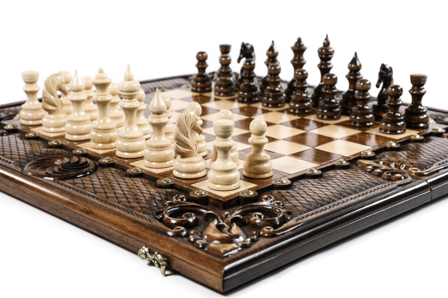 Chess-backgammon classic Eternity with patterns 60x60cm