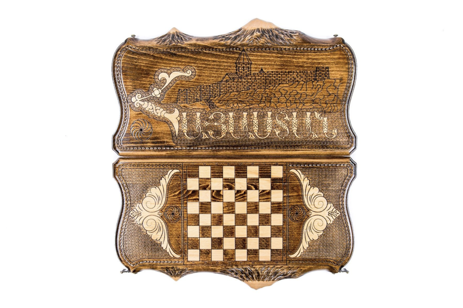 Hayastan (Armenia) backgammon with copyrighted Mount Ararat outline 24 &quot; 12&quot;