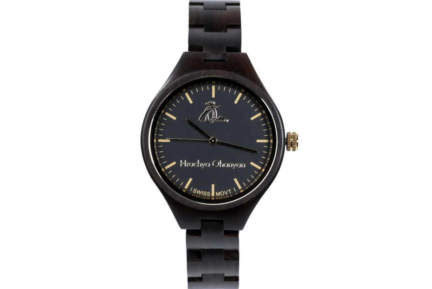 wooden wrist watch- black