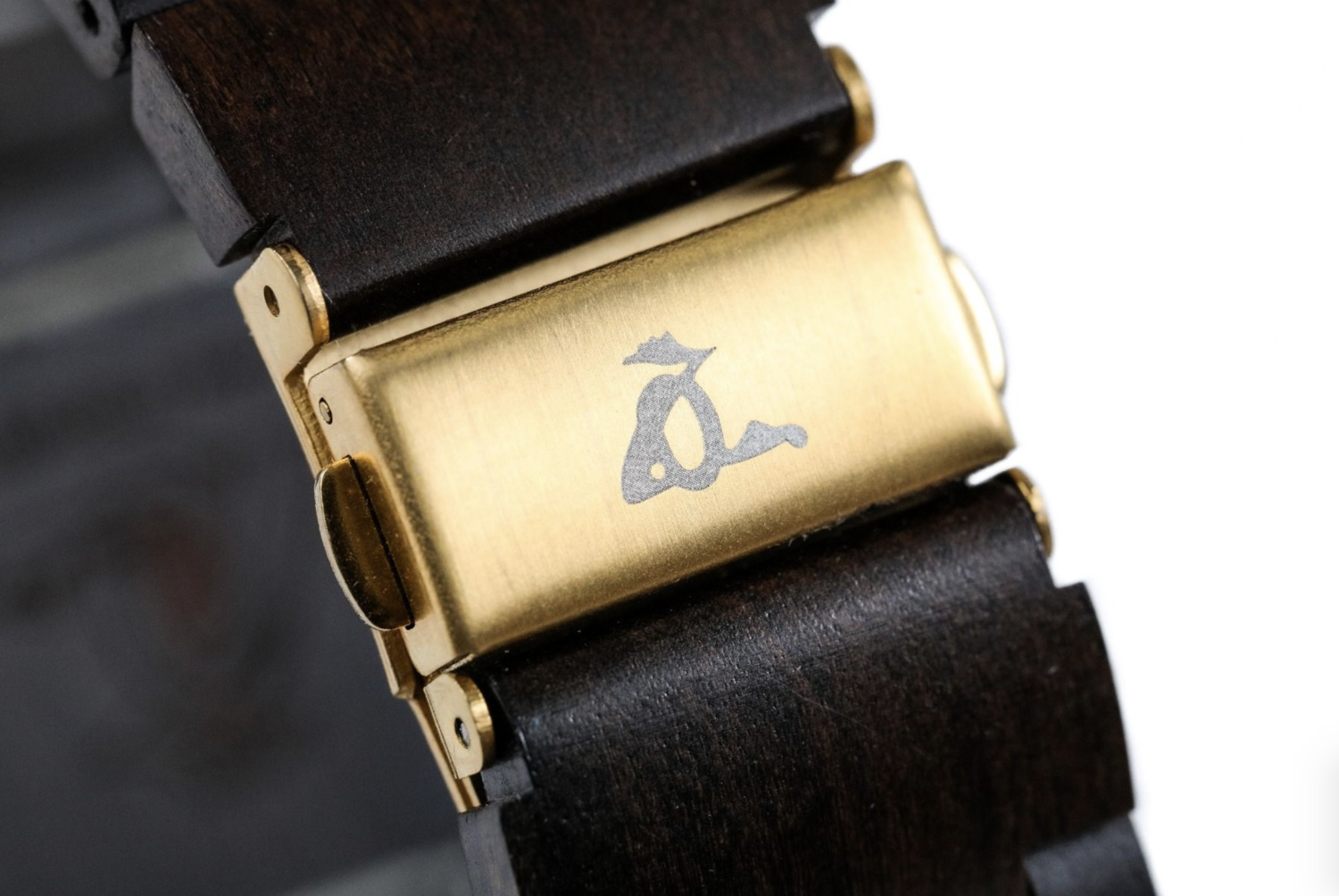 wooden wrist watch black - Green