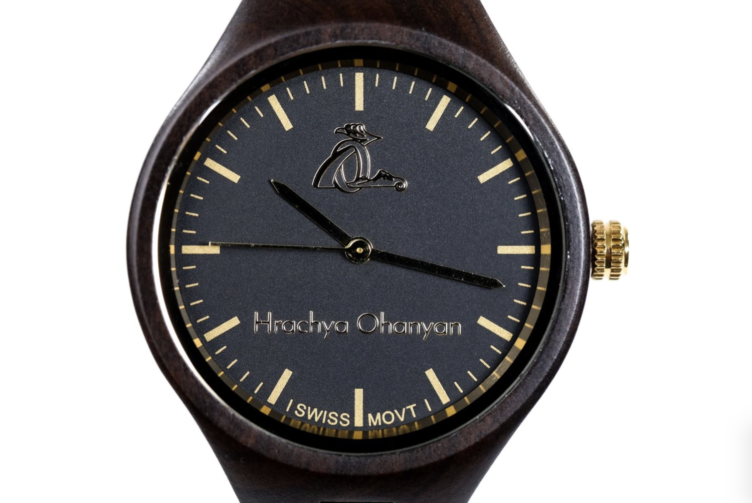 wooden wrist watch- black