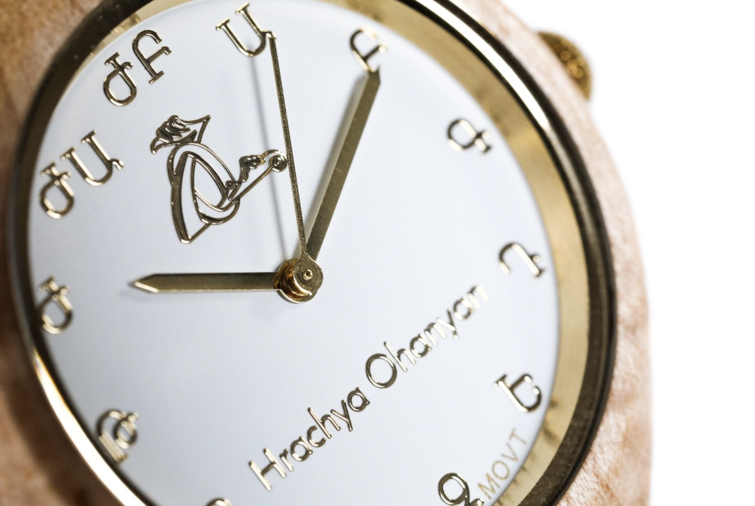 wooden wrist watch-white