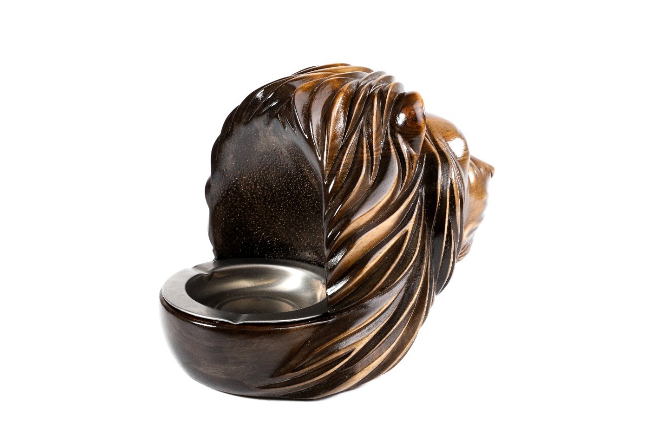 Wooden Handcrafted Lion Ashtray