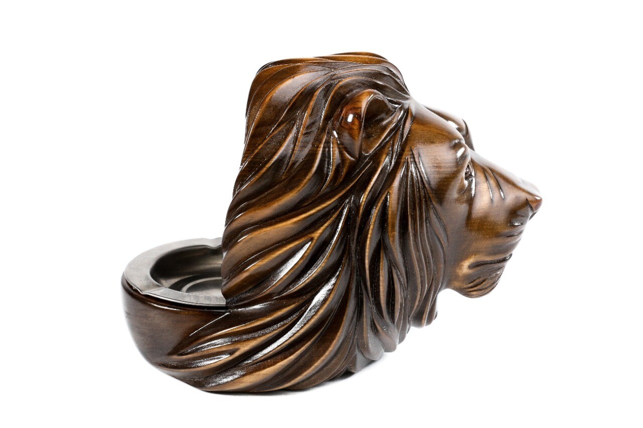 Wooden Handcrafted Lion Ashtray