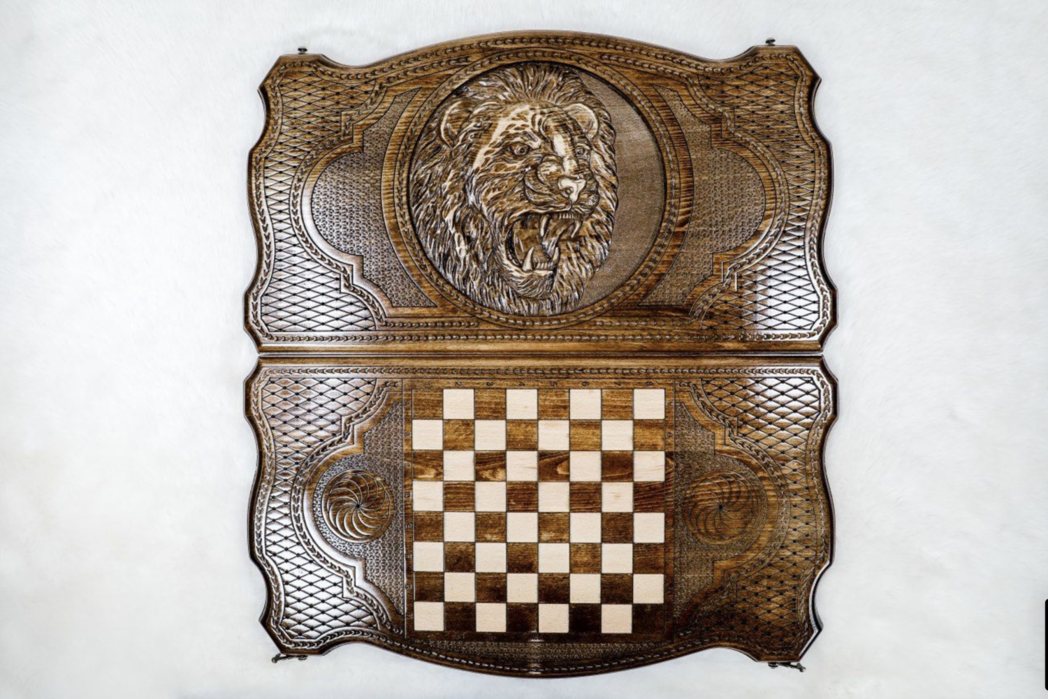 Backgammon Set Lion 24&quot; x 12&quot;