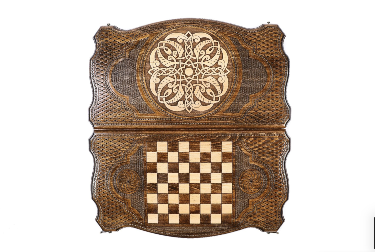 Ornamental braid pattern Backgammon with copyrighted contour outline