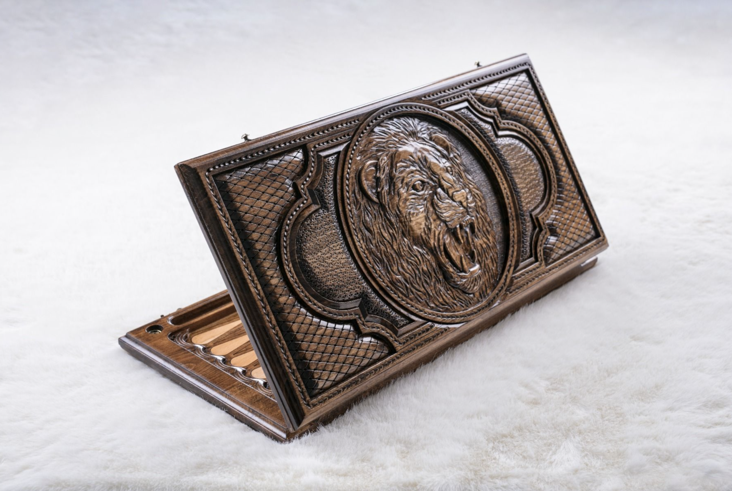 Backgammon Set Lion 24&quot; x 12&quot;
