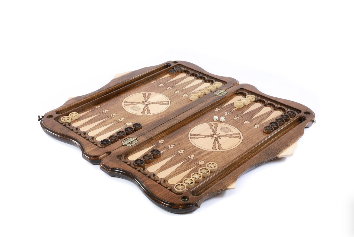 Assyrian coat of arms backgammon with copyrighted Mount Ararat outline two-sided 24&quot; x 12&quot;
