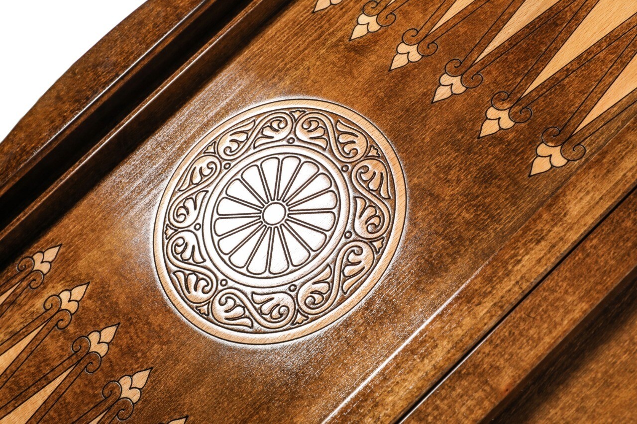 Eternity backgammon with copyrighted contour outline 24&quot;x 12&quot; x 2&quot;