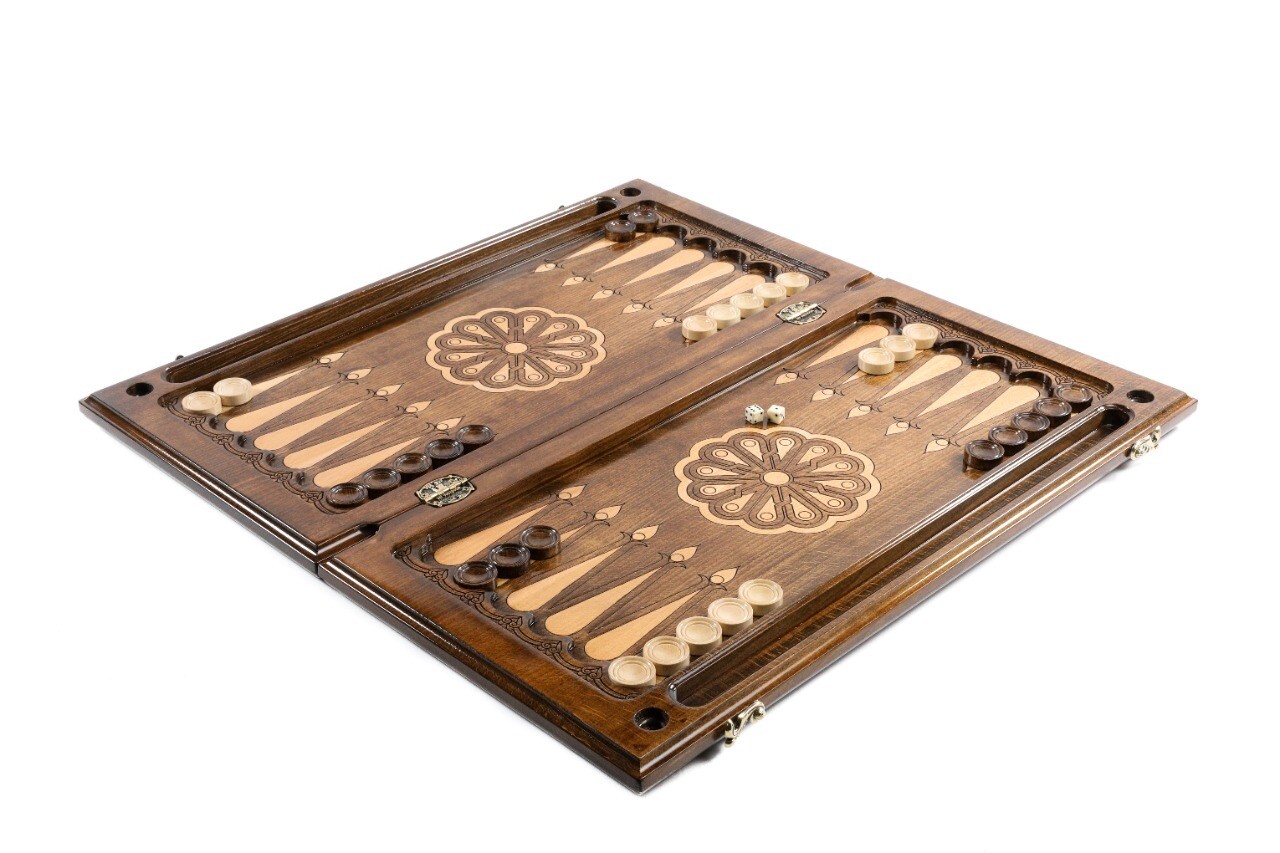 Hand Made Wooden Backgammon Set 24&quot; x 24&quot;