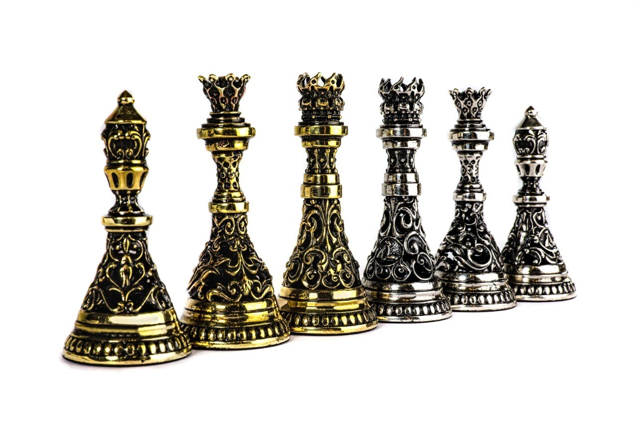 Hand Made Brass Chess Figures 4&quot; High