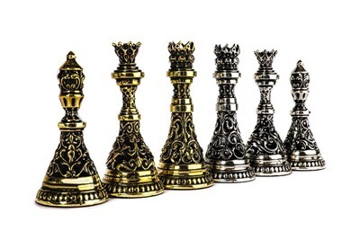 Hand Made Brass Chess Figures 4" High