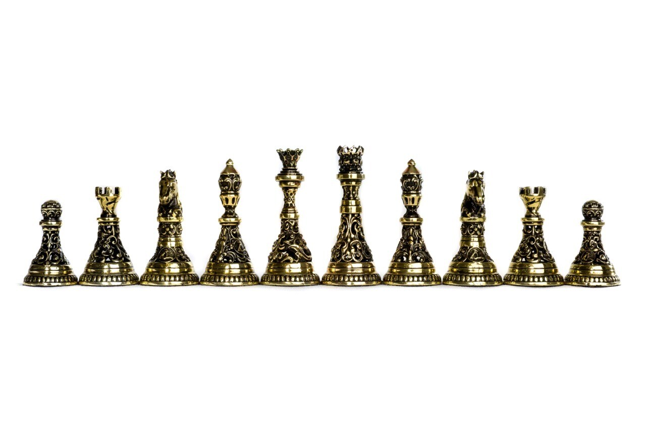 Hand Made Brass Chess Figures 4&quot; High