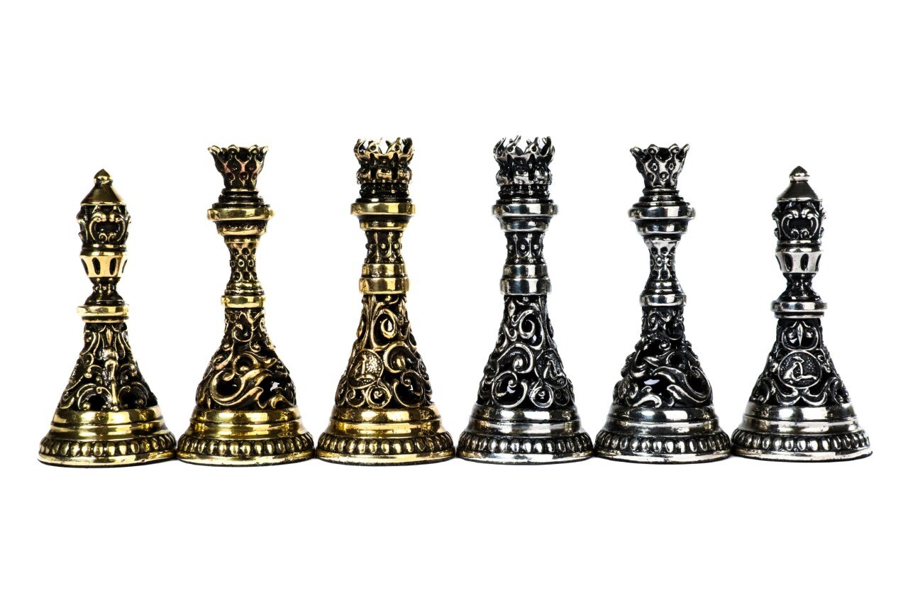 Hand Made Brass Chess Figures 4&quot; High