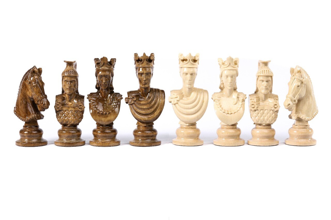 Hand Made Wooden Chess Figures 3.5&quot;